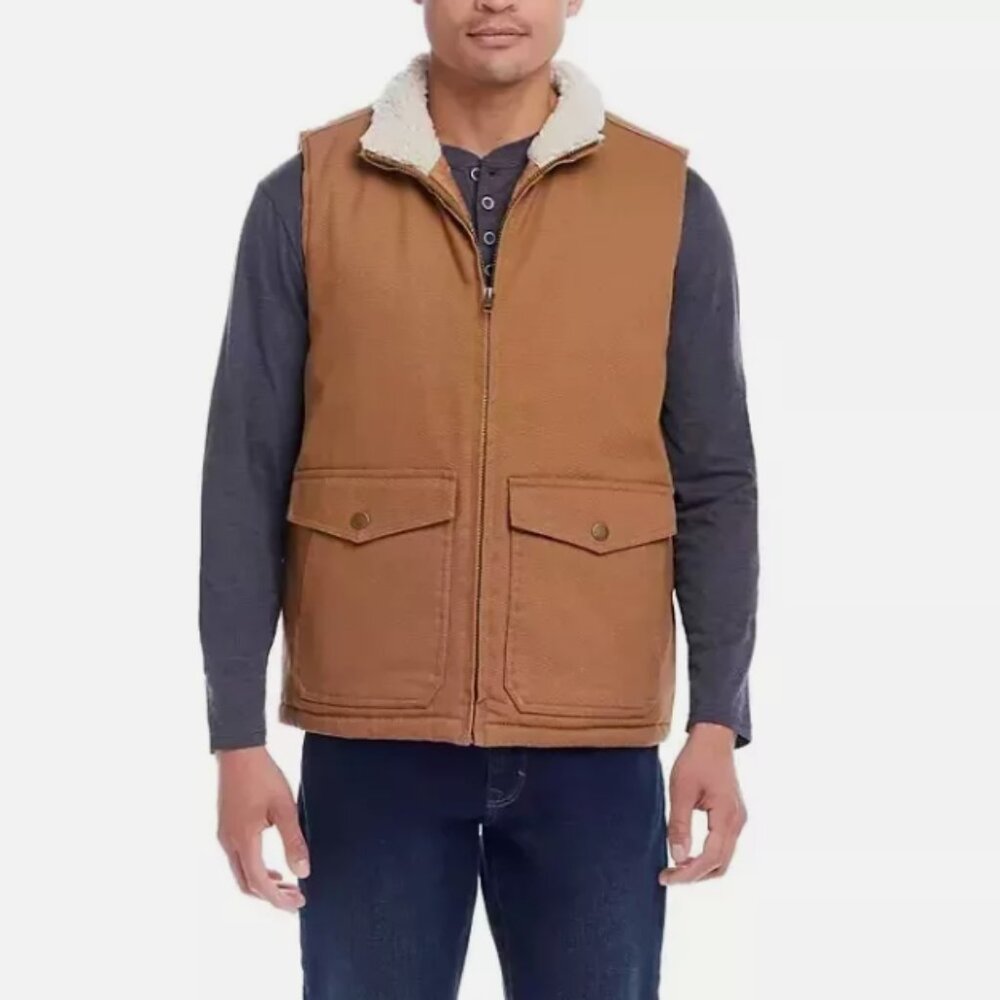 WP Weatherproof Men's Workwear Vest - Harvest Tan/Natural Sherpa